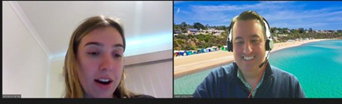 Heath in an online one-on-one tutoring session